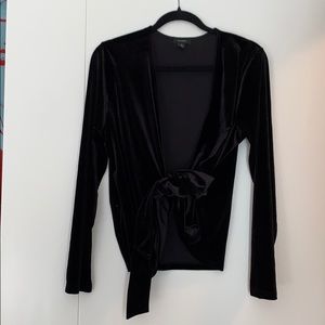 Black Velvet Top with tie
